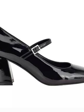 Calvin Klein Black Patent Mary Jane Block Heel